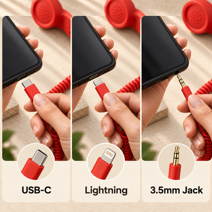 CurlyCord Retro Handset