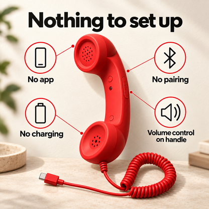 CurlyCord Retro Handset
