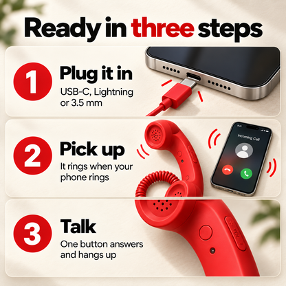 CurlyCord Retro Handset